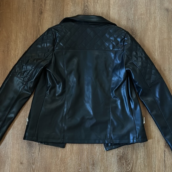 Girl’s Leather Jacket, Size 14-16, Black - Picture 6 of 6